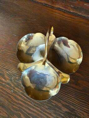 Wmf Eberle 24-K Gold Plated Three Compartment Serving Dish